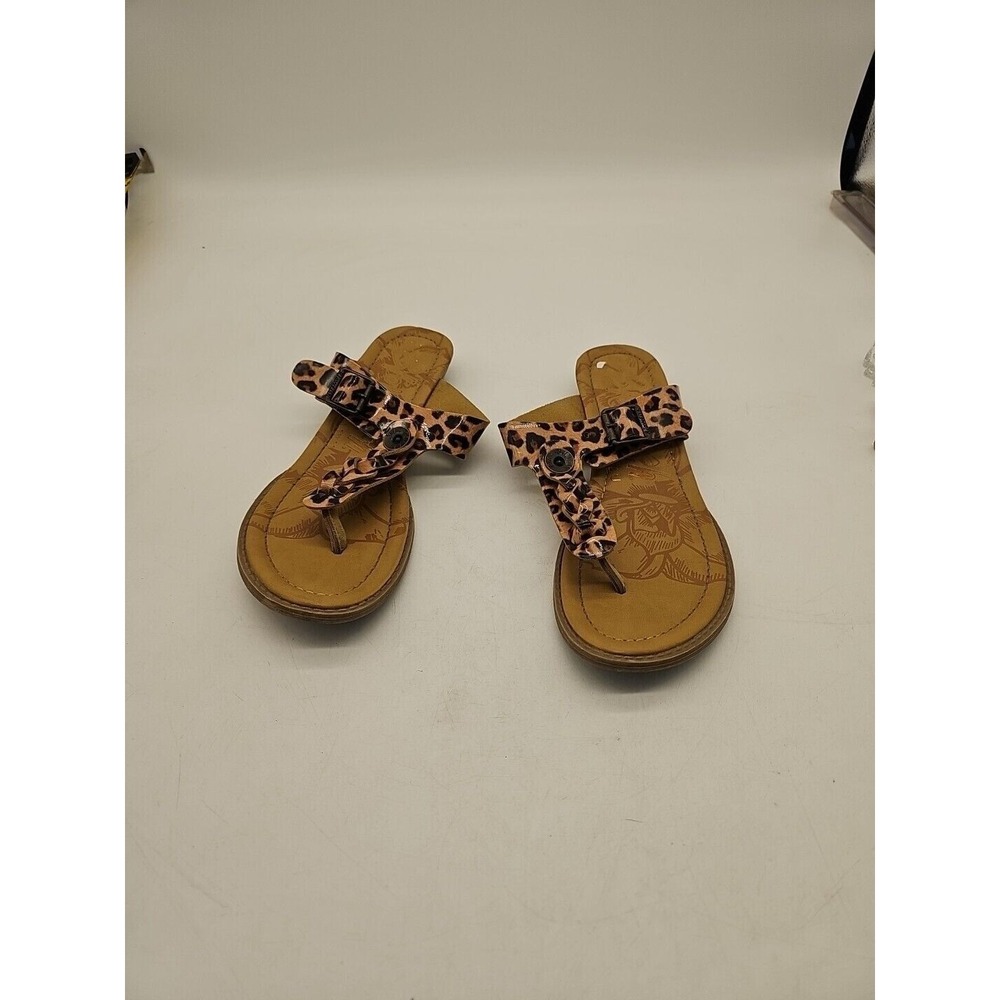 BLOWFISH Malibu Greco Sandals Women's 8 Leopard Animal Print Patent Thong